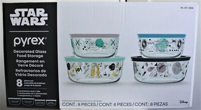 Pyrex Disney STAR WARS 8 Piece Glass Food Storage Bowl Lid Set - Image 1 of 4