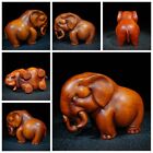 Antique Decor Wooden Elephant Statue Carvings Wood Carving Sculpture Cute Wood