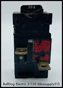31130 ~ BullDog 31130 30A 1P 120/240 VAC 2W Pushmatic MCCB ~ 90 Day Warranty - Picture 1 of 4