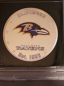 NFL Baltimore Ravens 2015 Authenticated Silver Dollar The Bradford Exchange Mint - Picture 1 of 17