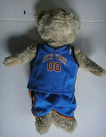 NBA New York Knicks 15" Plush Stuffed Bear.with 2pc Uniform (2007 Kittrich Col) Cover