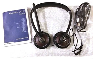 NEW - PLANTRONICS BLACKWIRE C420 PC WIRED HEADSET USB BLACK HEADPHONES + MIC - Picture 1 of 8
