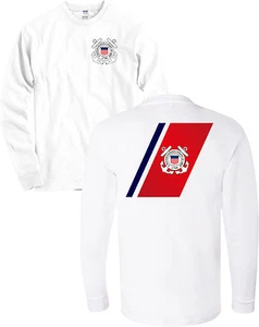 US Coast Guard Flag USCG Seal Long Sleeve Front & Back Shirt - NEW - Picture 1 of 2