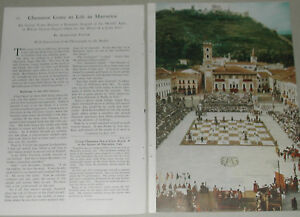 1956 MAROSTICA ITALY magazine article, Living Chess set, Medieval Pageant 