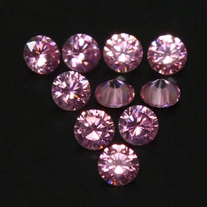 Awesome! Fancy Color VS1 10 Pc Lot of 3.00 mm Round Brilliant Cut Pink  Diamond - Picture 1 of 13