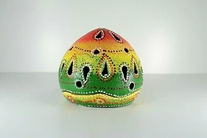 BEAUTIFUL HAND CRAFTED & PAINTED BALI TEA LIGHT ORB CLAY INDOOR OUTDOOR GREEN - Picture 1 of 3