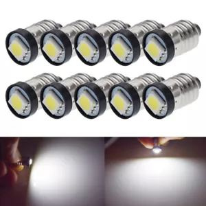 10 x Lamp LED Bulb 3V Volt White MES E10 1447 Screw for Torch flashlight bicycle - Picture 1 of 7
