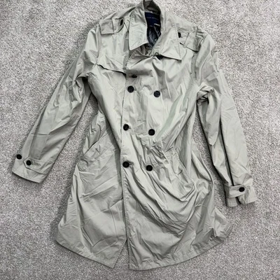 Mens Banana Republic Beige Double Breasted Trench Coat Size L Lightweight - Image 1 of 4