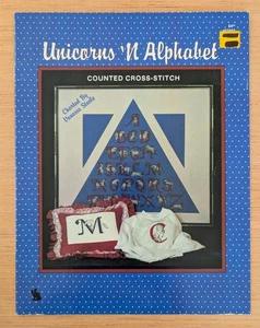 Unicorns 'n Alphabet Vintage Alphabet Cross Stitch Pattern Booklet 1987 - Picture 1 of 3