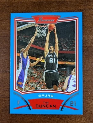 Bowman Blue 2008-09/499 Tim Duncan #21 🔥 Spurs Salón de la fama Foto 1 de 4