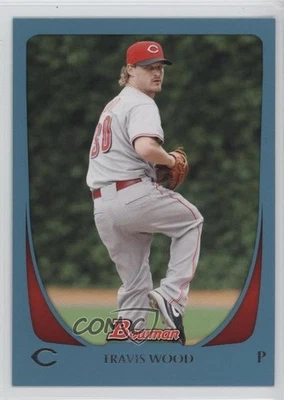 2011 Bowman Blue /500 Travis Wood #84 - Image 1 of 2
