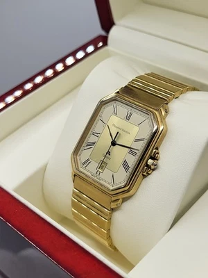 [SWISS] Maurice Lacroix 18k Gold plated Quartz Mens Watch Vintage New Battery 7" - Image 1 of 4