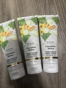 Bath & Body Works Crisp Cucumber Melon 8oz Ultimate Hydration Body Cream (x3) - Picture 1 of 1