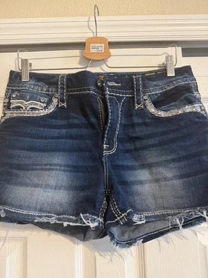 Rock Revival Women`s Size 29 Eilis Easy Shortie Shorts Dark Wash - Image 1 of 4