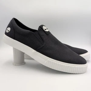 Timberland Mens Sz 12 Mylo Bay Low Slip On Sneaker, Black Canvas Shoe - Picture 1 of 13