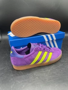Adidas Gazelle C JP7131 Purple Yellow Kids’ US 3 UK 2.5 Shoes NEW with box - Picture 1 of 11