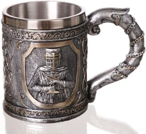 Medieval Stainless Steel Coffee Mug Beer Steins Gift for Men Halloween Bar - Picture 1 of 5