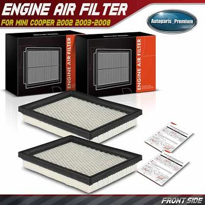 Filtro de aire del motor 2 piezas para Mini Cooper 2002 2003 2004 2005-2008 panel flexible Foto 1 de 4