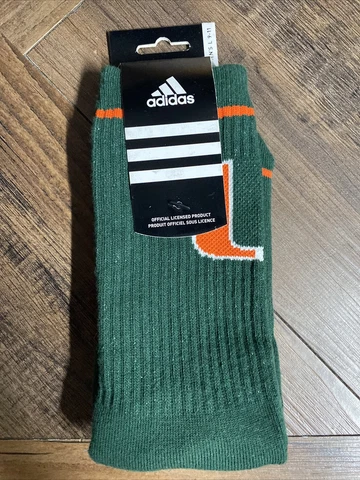 University of Miami Hurricanes ALL GREEN THE "U" Socks MEN'S LARGE 9-11 Cover