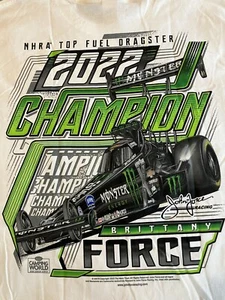NHRA DRAG RACING OFFICAL MONSTER ENERGY B FORCE CHAMP T SHIRT wht SIZE XL - Picture 1 of 3