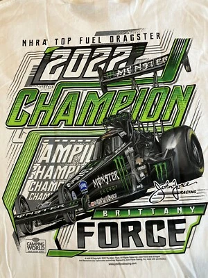 CAMISETA NHRA DRAG RACING OFICIAL MONSTER ENERGY B FORCE CHAMP blanca TALLA GRANDE Foto 1 de 4