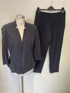 PURE COLLECTION NAVY BLUE SILK & LINEN BLEND TROUSER SUIT SIZE 10/12 - Picture 1 of 7