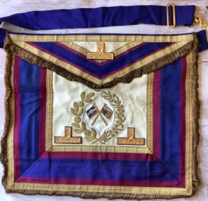 Delantal Masónico Regalia Traje Bordado Piel de Cordero Francmasón 19 x 16 pulgadas - Imagen 1 de 3