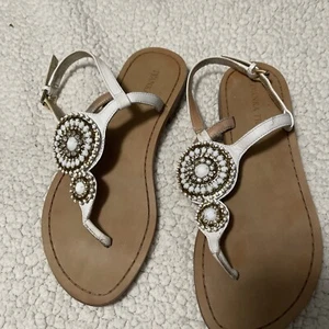 Sandalias planas Ivanka Trump joya 6 blancas - Imagen 1 de 6