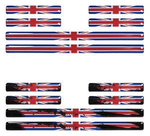 Union Jack 3D decoración gel banderas del Reino Unido juego de pegatinas para coche moto: 12 banderas - Imagen 1 de 7