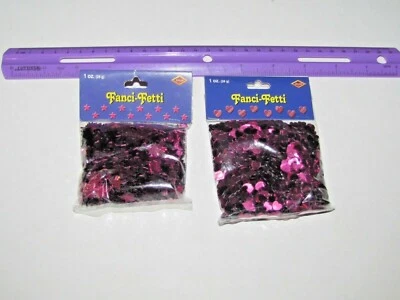 Confeti Borgoña, cada paquete 1 oz, estrellas o corazones, confeti metálico Foto 1 de 4