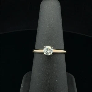 14K Yellow Gold .27ct Round Solitaire Natural Diamond Ring 1.9g Size (WCP030918) - Bild 1 von 4