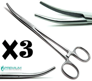 3× Rankin Crile Hemostat Forceps Curved 6.25" Locking Handle Surgical Tools - Picture 1 of 5
