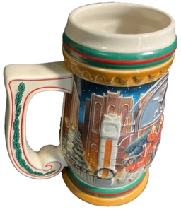 Budweiser Holiday Stein~1996 American Homestead~USED~Christmas Mug - Picture 1 of 7