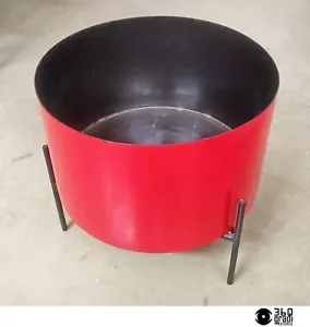 Porta vaso "Siva Poggibonsi" in metallo e smalto design Italy 1950s - Imagen 1 de 11