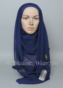 Premium Quality Chiffon Maxi Hijab Scarf Muslim Headcover 180x70 - 180x85 Cm