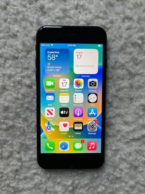 iPhone SE 3ª Generación A2595 64 GB Negro Tracfone Bloqueado 100% Batería Foto 1 de 4