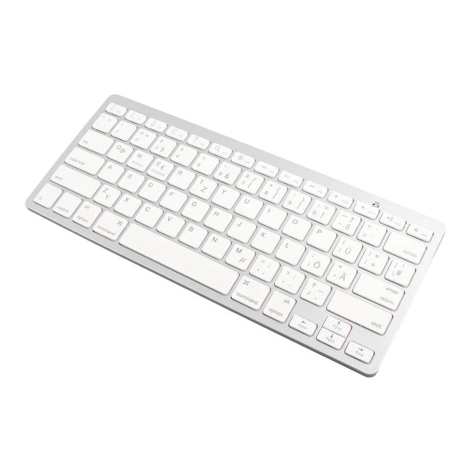 Wireless Keyboard Mini 78 Keys Ultra Thin Portable White Computer Keyboards  - Image 1 of 4