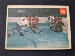 Tarjeta de hockey Parkhurst 1954-55 # 96 T. Sawchuk (HOF) / T. Kennedy (HOF) IA (en muy buen estado) - Imagen 1 de 3
