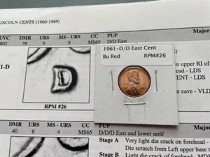 1961-D D/D East Lincoln Cent RPM BU Red #26 - Picture 1 of 1