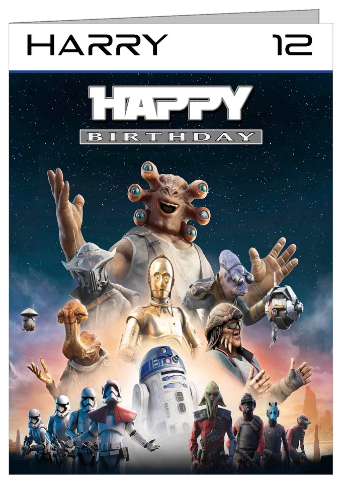 Tarjeta de cumpleaños personalizada de Star Wars Tales From The Galaxys Edge (A5) Foto 1 de 1