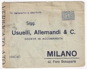 1917 Cucuta Colombia to Milan Italy WWI Censored - Picture 1 of 2