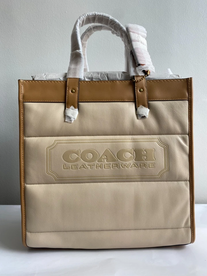 Coach Large Field Tote Bag Colorblock Quilting & Coach Badge C6847