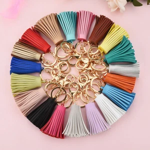 New Leather Tassel Pendant Keyring Bag Purse Key Chain Handbag Accessories Charm - Picture 1 of 13