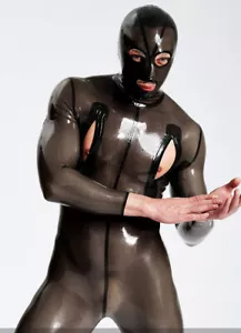 New 100% Latex Rubber Gray Cosplay Bodysuit Tights Catsuit Overall 0.4mm S-XXL - Imagen 1 de 4