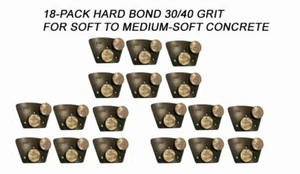 18 pack! Diamond Grinding Discs For Bolt-on Grinder SOFT Surface 30/40 Grit - Picture 1 of 2