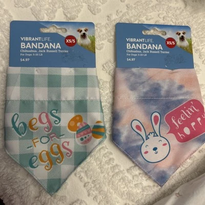 Vibrant Life Perro Pascua Bandana Begs for Eggs Plaid Feelin Hoppy Talla XS/S Lote 2 Foto 1 de 4