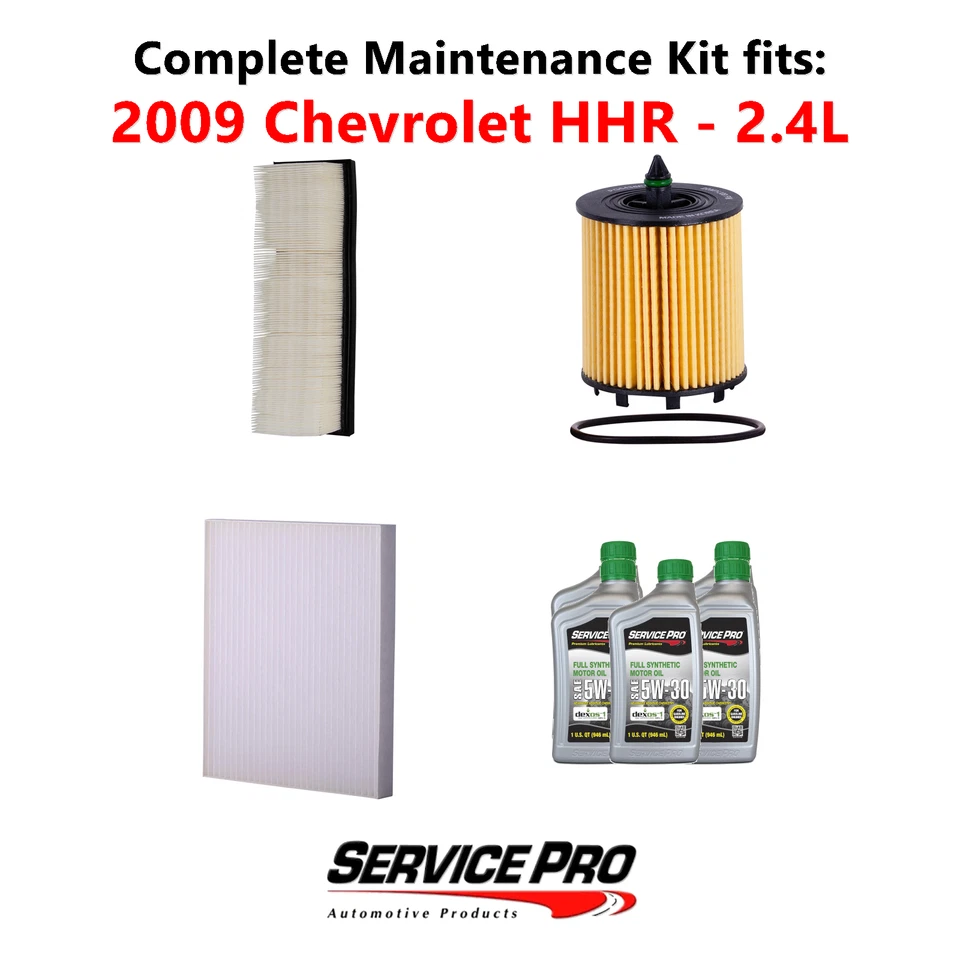 2009 Chevrolet HHR 2.4L Complete Oil, Air & Cabin Filter Kit (5W-30) - Imagem 1 de 4