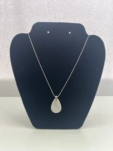 925 sterling silver necklace With Teardrop Crystal Pendant With Stone - Picture 1 of 8