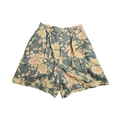 Pantalones Cortos Ralph Lauren Vintage Floral Lino Cintura Alta Talla: 8P Foto 1 de 4