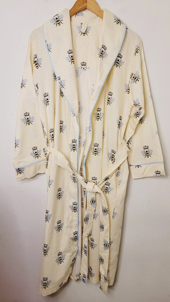 Pijama The Cat’s Queen Bee Lux Pima Algodón Franela Bata Chal Cuello Mujer S/M Foto 1 de 4